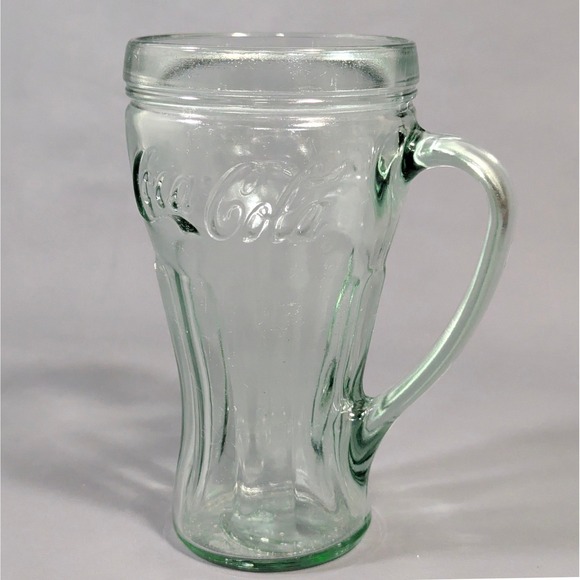 Coca-Cola Other - Coca-Cola Georgia Green Glass Mug Embossed Logo 6 Inch Vintage Soda Cup